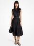michael kors belted cotton poplin sleeveless shirtdress