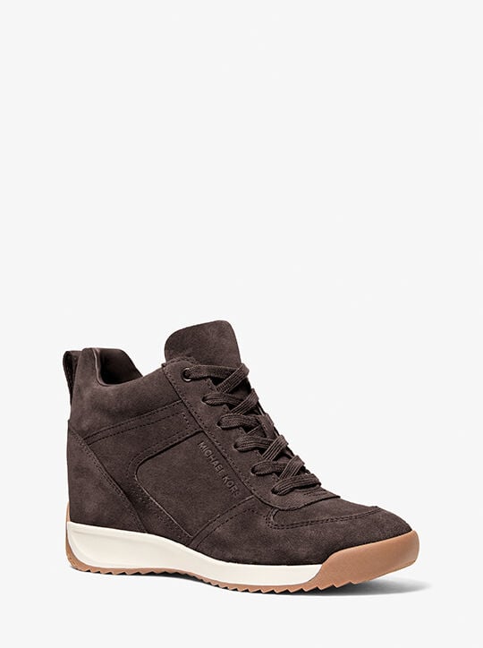 Nikko S2 Suede Wedge Trainer michael kors nikko s2 suede wedge trainer