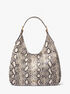 michael kors nolita large snake embossed leather hobo shoulder bag