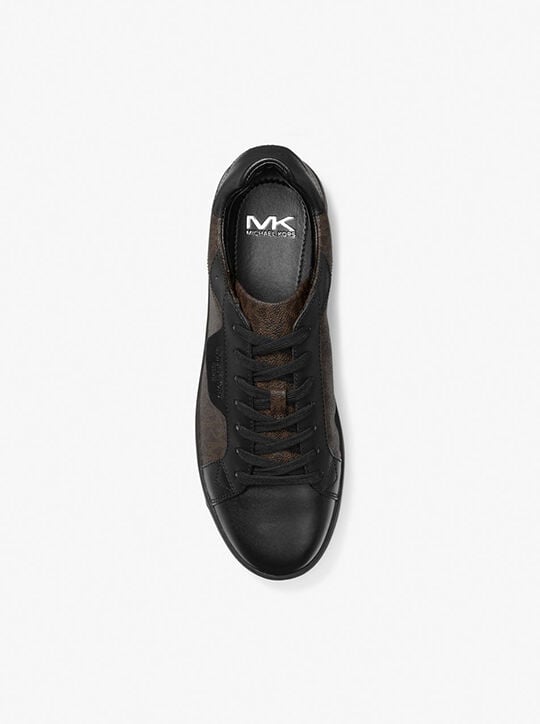 Keating Logo and Leather Sneaker michael kors keating logo and leather sneaker