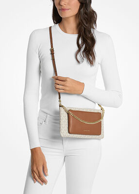michael kors jet set monogrammed shoulder bag