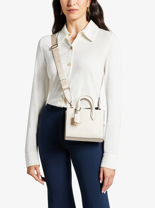 Mirella Extra-Small Logo Embossed Leather Crossbody Bag michael kors mirella extra small logo embossed leather crossbody bag