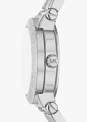 michael kors petite billie frosted silver tone watch