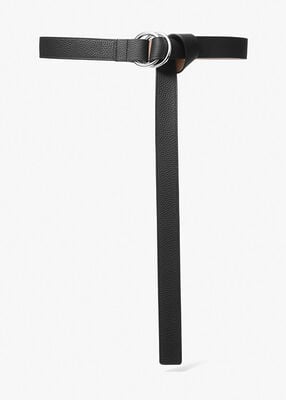 michael kors حزام بحلقة مزدوجة من الجلد المرصوف بالحصى