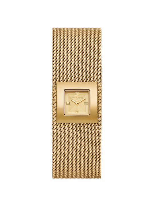 michael kors petite georgie gold tone mesh watch