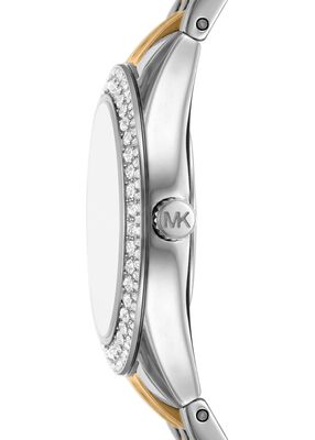 michael kors harlowe pav  two tone watch