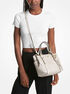 michael kors sullivan small metallic signature logo top zip tote bag