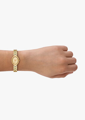 michael kors petite maude gold tone watch