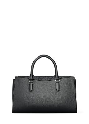 michael kors arden medium pebbled leather and signature logo top zip satchel