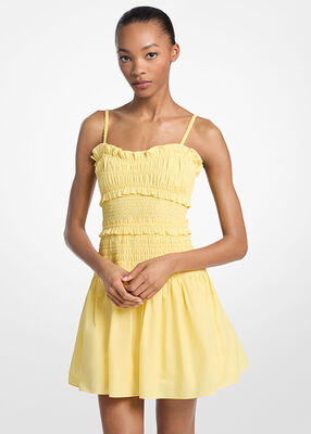 michael kors فستان كت من قماش البوبلين القطني المكشكش