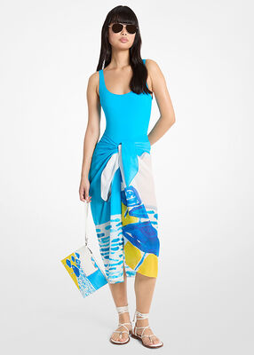 michael kors x christina zimpel cotton lawn sarong