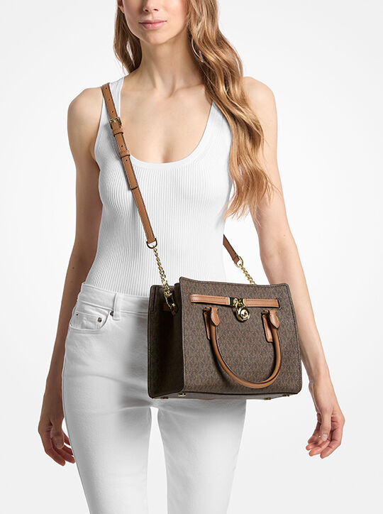 michael kors hamilton moderne small signature logo crossbody bag