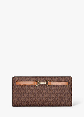 michael kors carson large signature logo wallet