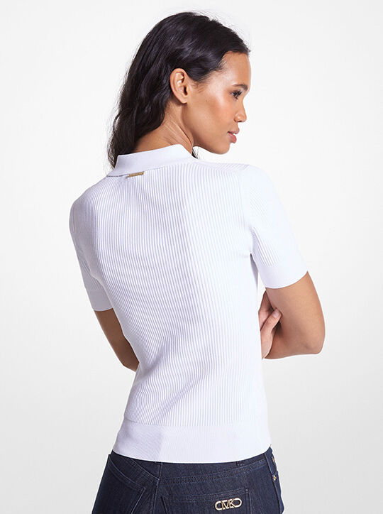 قميص بولو محبوك مضلع michael kors قميص بولو محبوك مضلع