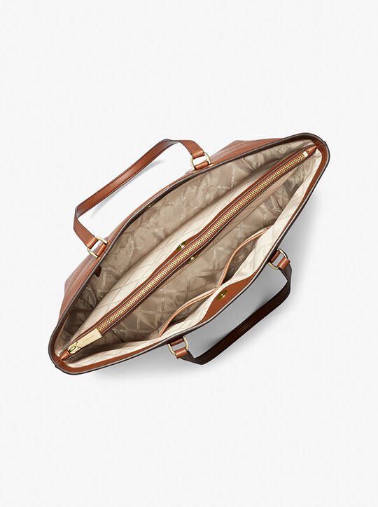 michael kors temple large pebbled leather tote bag