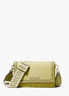 michael kors jet set small signature logo smartphone crossbody bag