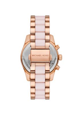 michael kors lexington pav  pink tone and ceramic watch