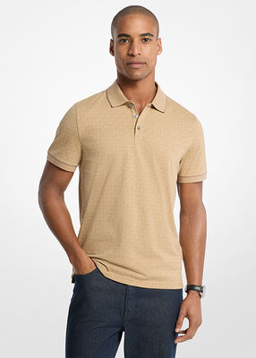 michael kors signature logo cotton jersey polo shirt