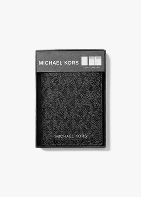 michael kors حافظة بطاقات هدسون ثنائية الطي