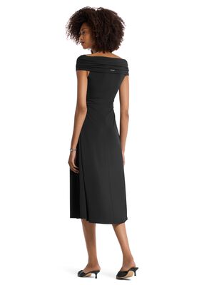 michael kors ribbed off the shoulder midi dress