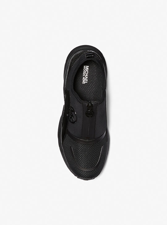 Sami Mixed-Media Zip-Up Trainer michael kors sami mixed media zip up trainer