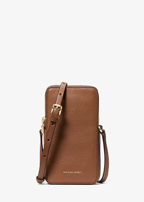 michael kors jet set small pebbled leather smartphone crossbody bag