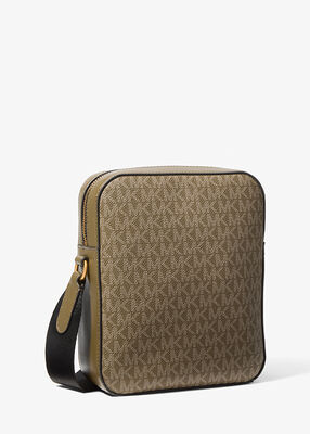 michael kors hudson mini signature logo flight bag
