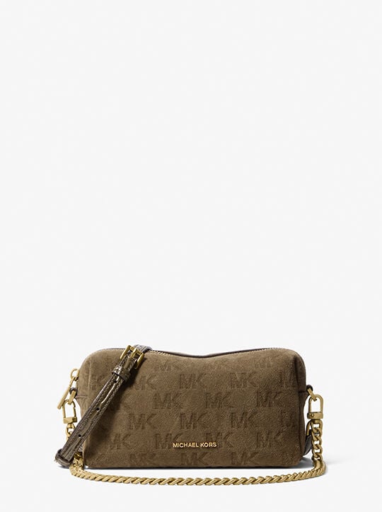 Bryant Small Logo Embossed Suede Convertible Crossbody Bag michael kors bryant small logo embossed suede convertible crossbody bag