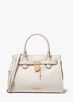 michael kors حقيبة هاملتون الجلدية متوسطة الحجم