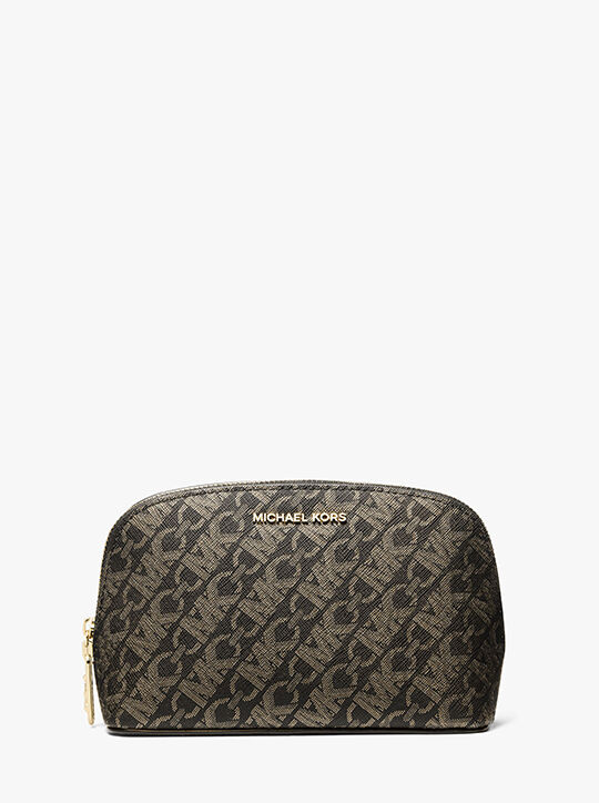 michael kors small metallic empire signature logo travel pouch