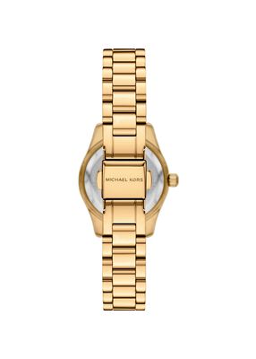 michael kors lexington brushed gold tone watch gift set