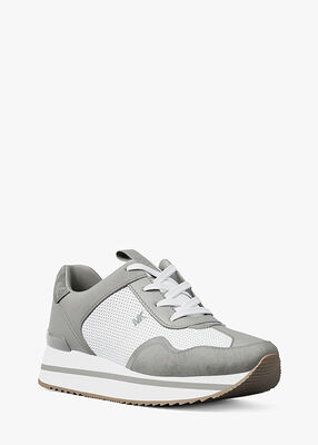 michael kors raina mixed media trainer