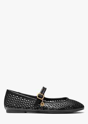 michael kors nellie flex laser cut leather flat