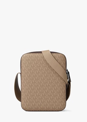 michael kors cooper signature logo flight bag