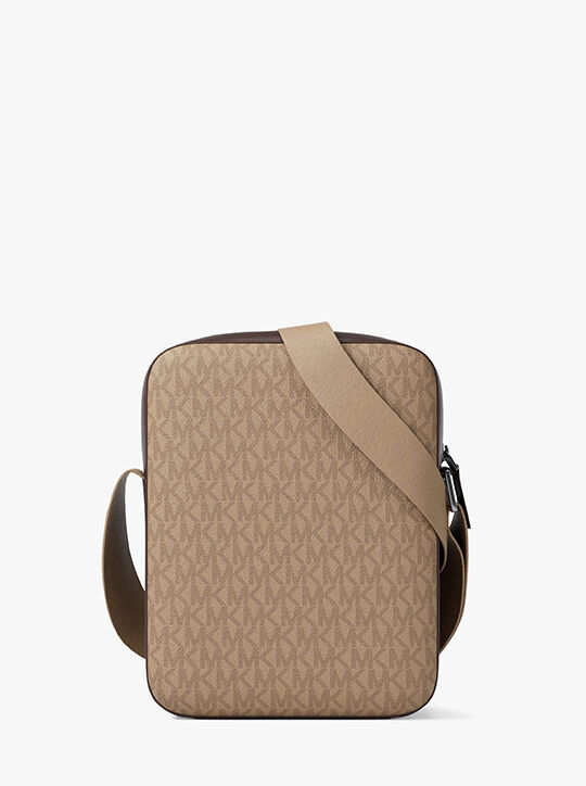 michael kors cooper signature logo flight bag