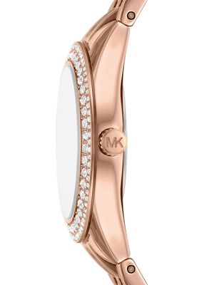 michael kors mini harlowe pav  rose gold tone watch