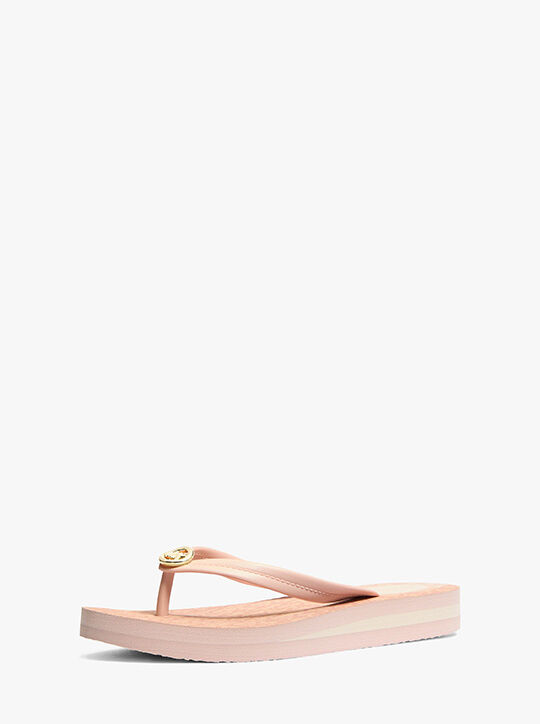 michael kors posie signature logo flip flop