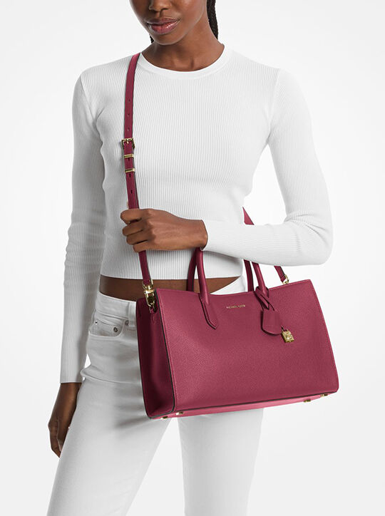 michael kors scarlett medium leather satchel