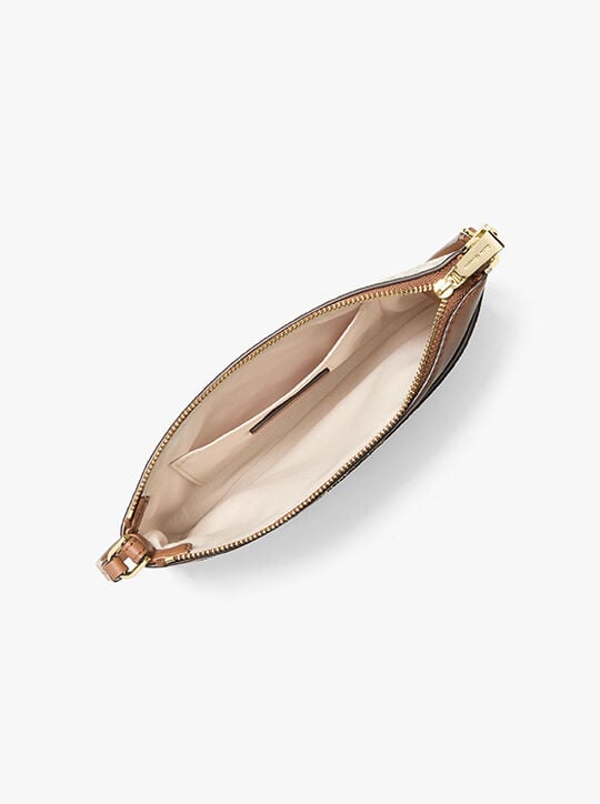 michael kors jet set medium signature logo wristlet