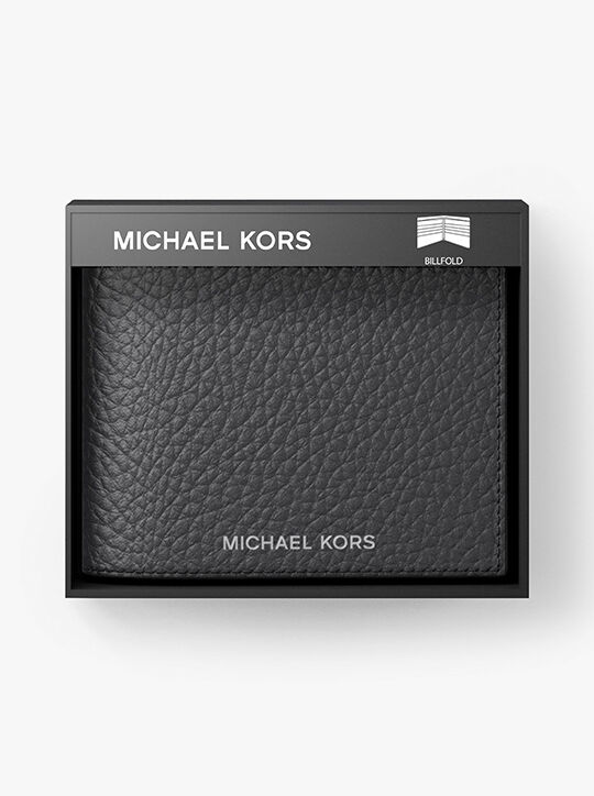 michael kors hudson pebbled leather slim billfold wallet