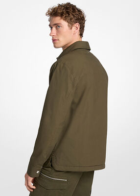 michael kors stretch cotton padded shirt jacket