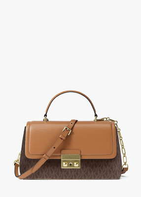 michael kors tribeca medium signature logo satchel