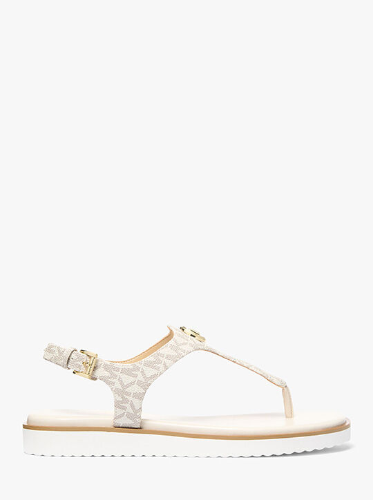 michael kors val signature logo thong sandal