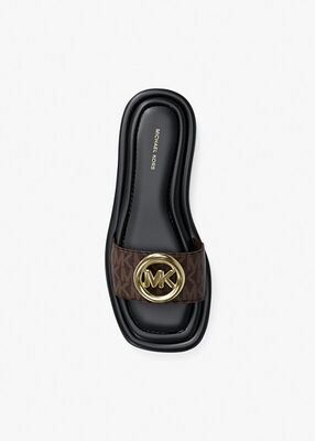 michael kors milan signature logo slide sandal