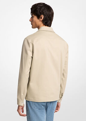 michael kors stretch cotton shirt jacket