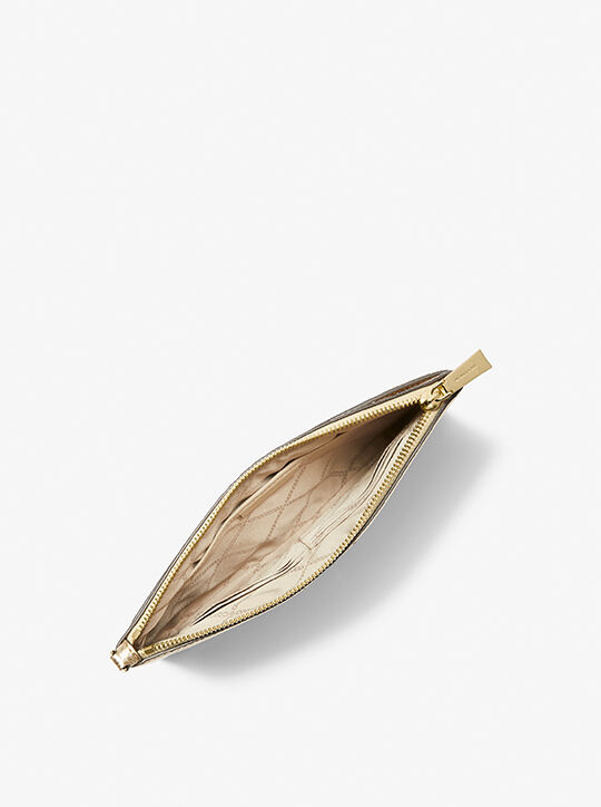 Large Metallic Pebbled Leather Wristlet michael kors large metallic pebbled leather wristlet