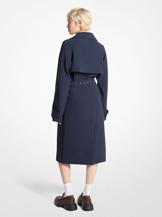 Textured Crepe Belted Trench Coat michael kors textured crepe belted trench coat