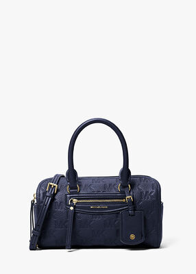 michael kors حقيبة كروس جيت سيت ترافيل صغيرة جدًا من الجلد المنقوش