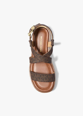 michael kors lynn signature logo platform espadrille sandal