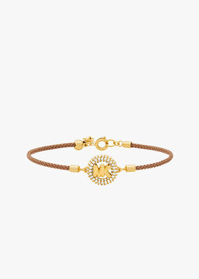 michael kors pav  gold tone logo corded bracelet